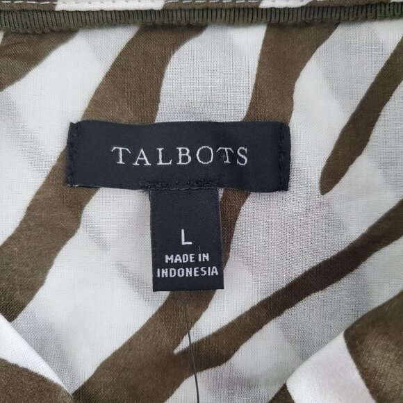 Talbots Womens Aimal Print Button Up Blouse Size L Long Sleeve Light Weight NWT - Picture 3 of 9